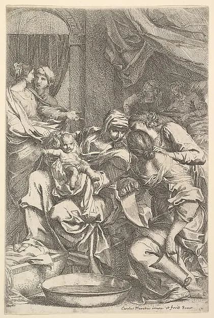 The Birth of the Virgin by Carlo Maratti depicting Luke 2