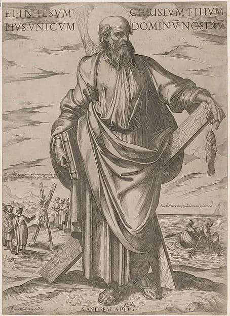 St. Andrew, from "Christ, Mary and the Apostles" by Antonio Tempesta depicting John 1