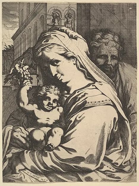 Holy Family by Werner van den Valckert depicting Luke 2