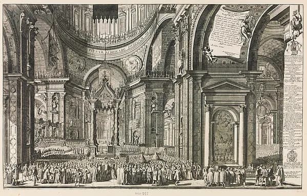 Canonization of Five Cardinals in Saint Peter's Basilica, Rome by Giuseppe Tiburtio Vergelli depicting Matthew 4