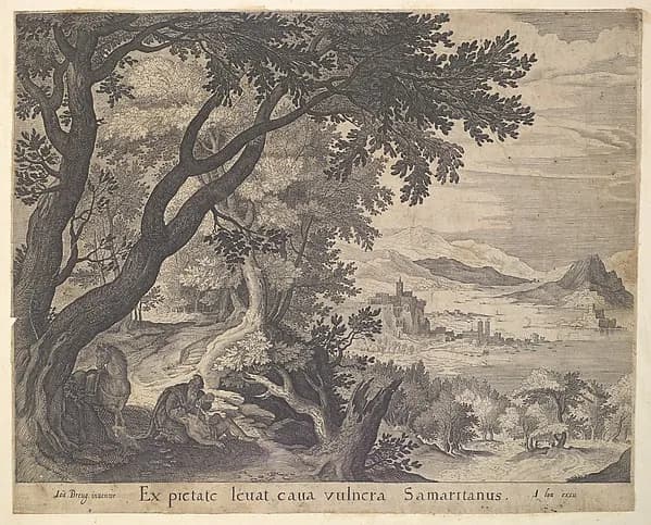 The Good Samaritan Finds the Man by Jan Brueghel the Elder depicting Luke 10