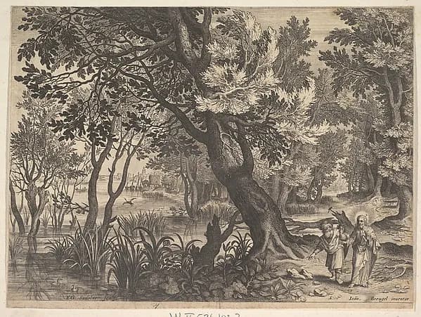 Landscape with Christ Tempted by the Devil by Aegidius Sadeler II depicting John 1