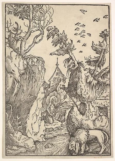 St. Jerome in the Desert by Hans Baldung Grien depicting Romans 8