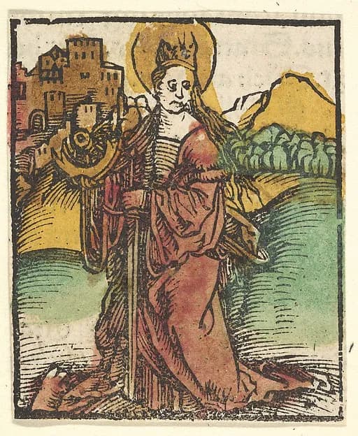 St. Catherine (copy) by Hans Baldung Grien depicting Romans 8