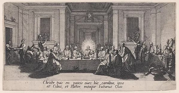 La Cêne (The Last Supper), from "La Grande Passion" (The Large Passion) by Jacques Callot depicting Matthew 26