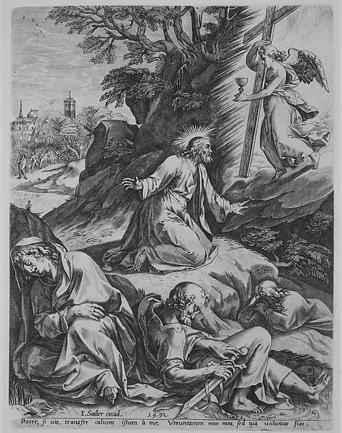 The Agony of Christ on Mount Olive by Monogrammist SM depicting John 1