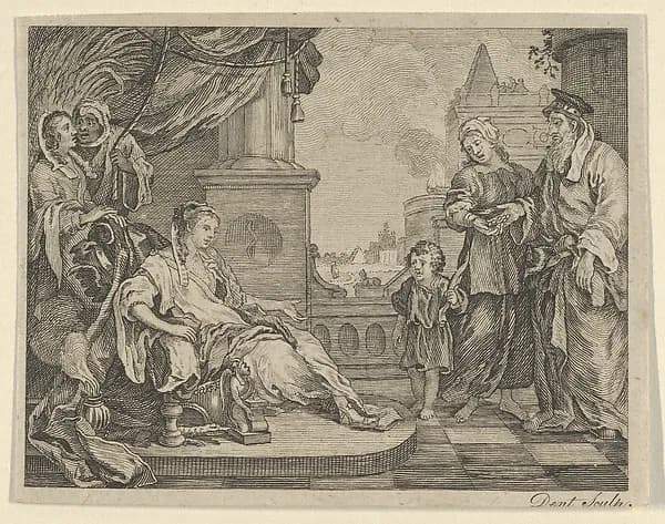 Moses Brought to Pharoah's Daughter by Dent depicting Exodus 2