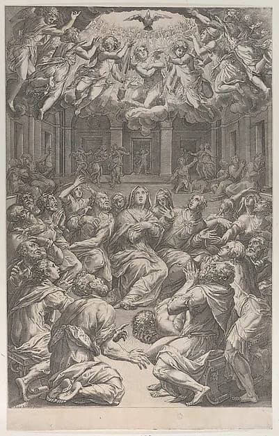 The Pentecost by Giovanni Battista Mazza depicting Acts 2