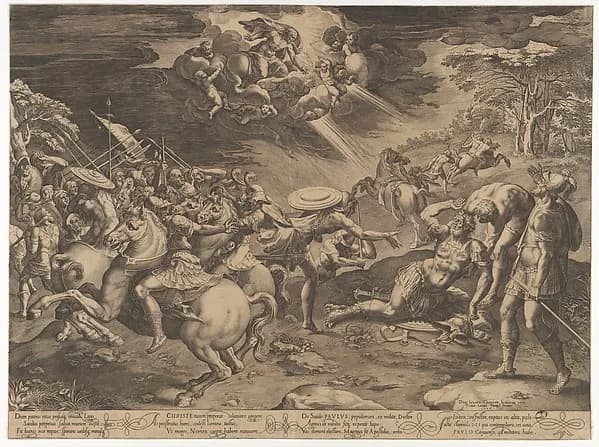 The Conversion of Saint Paul by Cornelis Cort depicting Acts 9