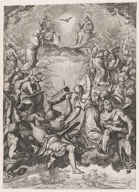The Adoration of the Trinity by Cornelis Cort depicting John 1