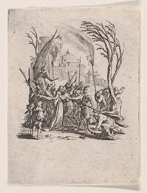 Jésus est Livré aux Juifs (Jesus is Delivered to the Jews), from "La Petite Passion" (The Little Passion) by Jacques Callot depicting John 1