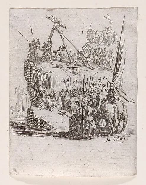 Le Crucifiement (The Crucifixion), from "La Petite Passion" (The Little Passion) by Jacques Callot depicting Matthew 27