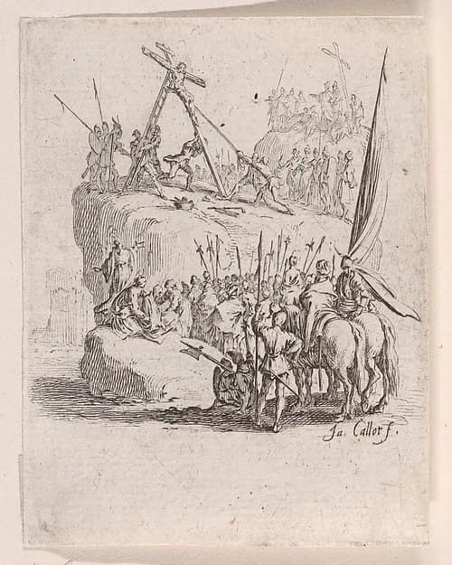 Le Crucifiement (The Crucifixion), from "La Petite Passion" (The Little Passion) by Jacques Callot depicting Matthew 27