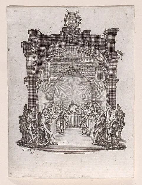 La Cêne (The Last Supper), from "La Petite Passion" (The Little Passion) by Jacques Callot depicting Matthew 26