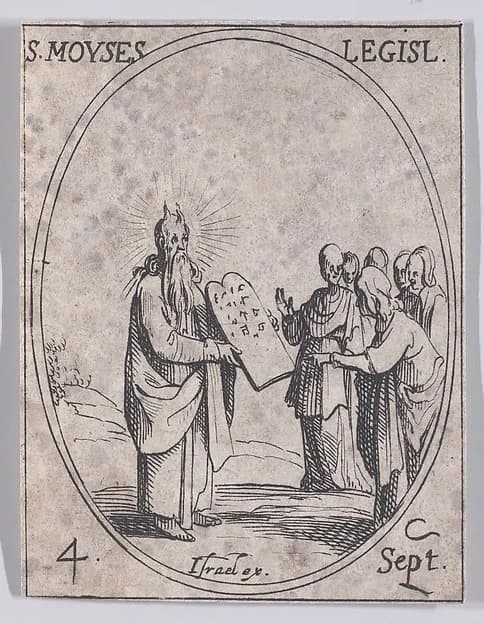 S. Moïse, législateur (St. Moses, Legislator), September 4th, from "Les Images De Tous Les Saincts et Saintes de L'Année" (Images of All of the Saints and Religious Events of the Year) by Jacques Callot depicting Exodus 2