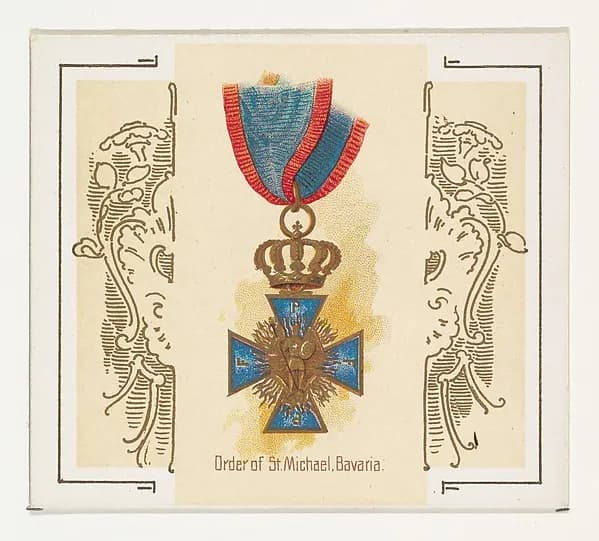 Order of Saint Michael, Bavaria, from the World's Decorations series (N44) for Allen & Ginter Cigarettes by Allen & Ginter depicting Revelation 12