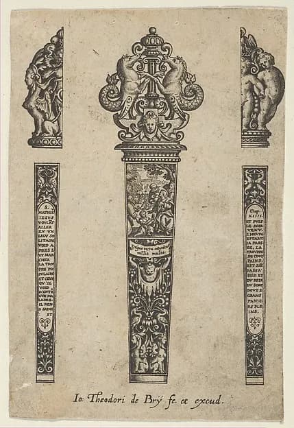 Design for a Knife Handle with the Sermon on the Mount by Johann Theodor de Bry depicting Matthew 5
