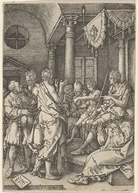 Daniel Cross-Examining the Elders, from "The Story of Susanna" by Heinrich Aldegrever depicting Daniel 2