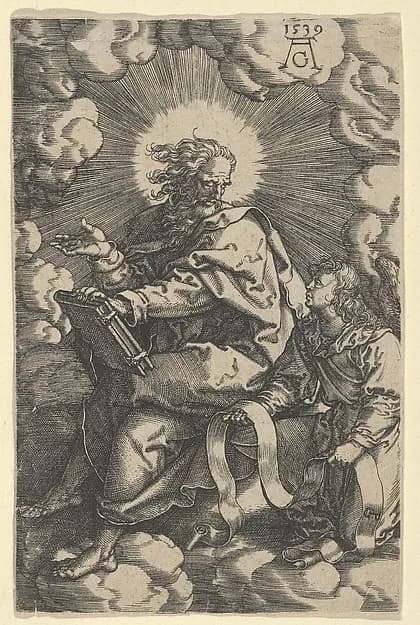 Saint Matthew, from "The Four Evangelists" by Heinrich Aldegrever depicting Matthew 1