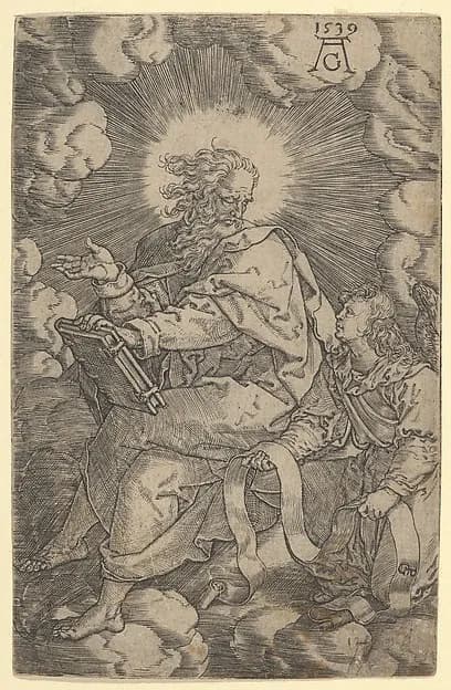 Saint Matthew, from "The Four Evangelists" by Heinrich Aldegrever depicting Matthew 1