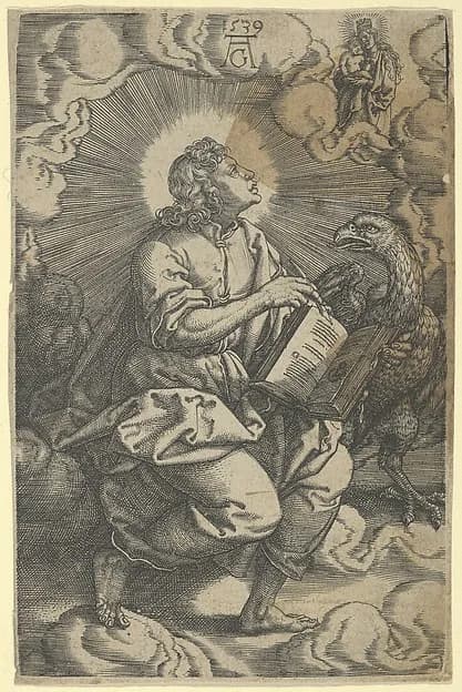 Saint John, from "The Four Evangelists" by Heinrich Aldegrever depicting Revelation 1
