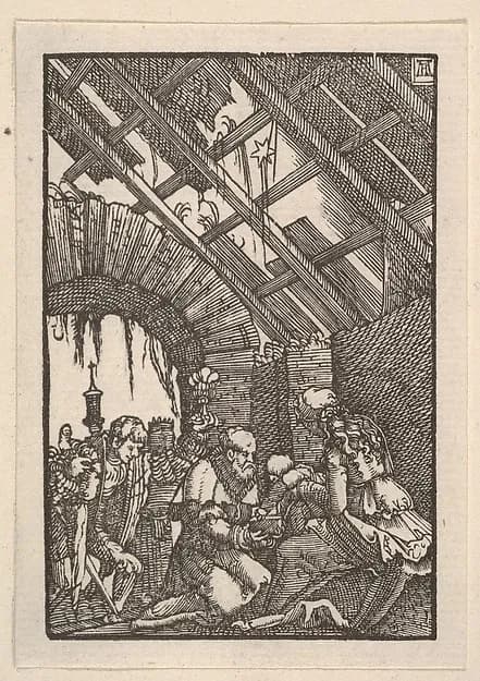 Adoration of the Magi, from "The Fall and Salvation of Mankind Through the Life and Passion of Christ" by Albrecht Altdorfer depicting Matthew 2
