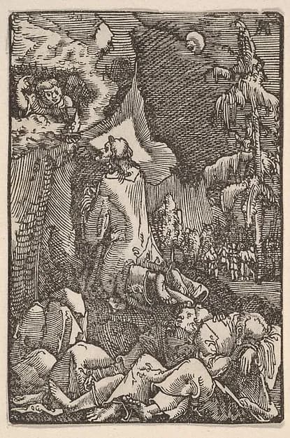 The Agony in the Garden, from "The Fall and Salvation of Mankind Through the Life and Passion of Christ" by Albrecht Altdorfer depicting Matthew 26