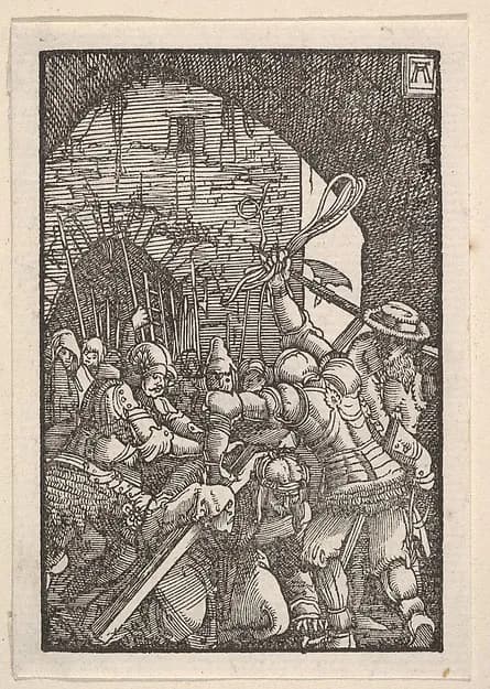 Christ Carrying the Cross, from "The Fall and Salvation of Mankind Through the Life and Passion of Christ" by Albrecht Altdorfer depicting Mark 15