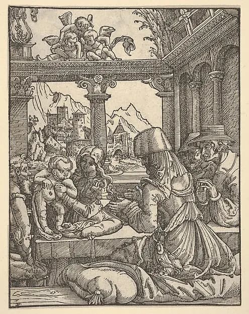 The Holy Kinship by Albrecht Altdorfer depicting Luke 1