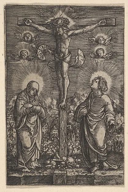 Christ on the Cross (The Small Crucifixion) by Albrecht Altdorfer depicting Matthew 27