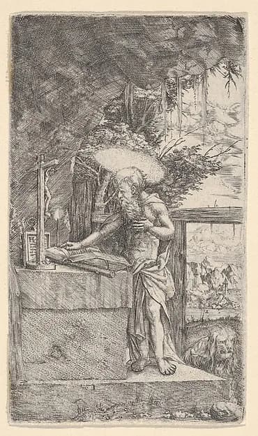 Saint Jerome Reading by Albrecht Altdorfer depicting Romans 8