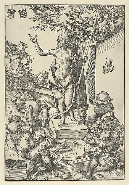The Resurrection, from "The Passion" by Lucas Cranach the Elder depicting Matthew 28