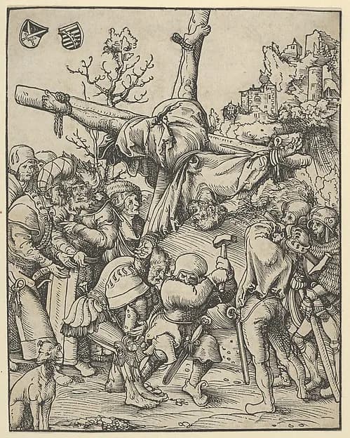 Peter from the Martyrdom of the Twelve Apostles by Lucas Cranach the Elder depicting Matthew 4