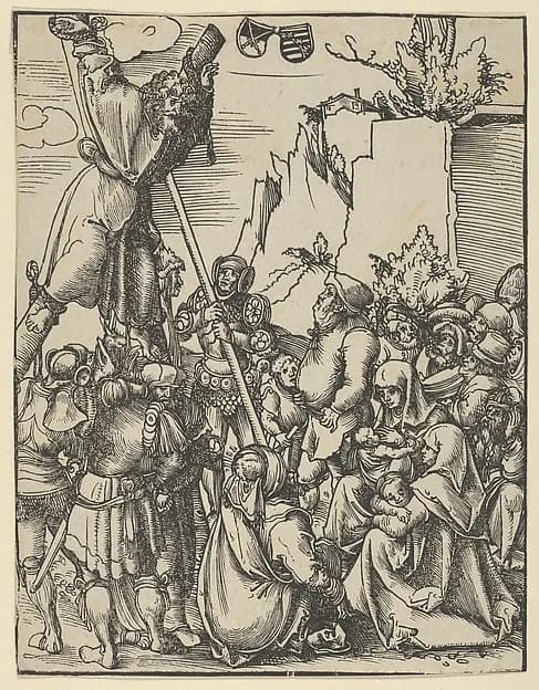 Andrew from the Martyrdom of the Twelve Apostles by Lucas Cranach the Elder depicting Matthew 27