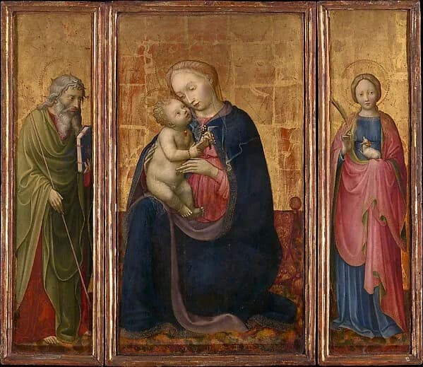 Madonna and Child with Saints Philip and Agnes by Donato de' Bardi depicting Luke 2