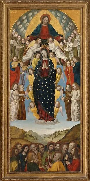 The Assumption of the Virgin by Bergognone (Ambrogio di Stefano da Fossano) depicting Luke 1