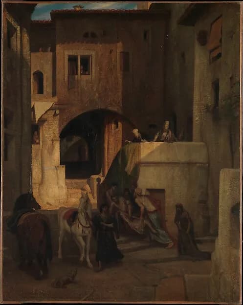 The Good Samaritan by Alexandre-Gabriel Decamps depicting Luke 10