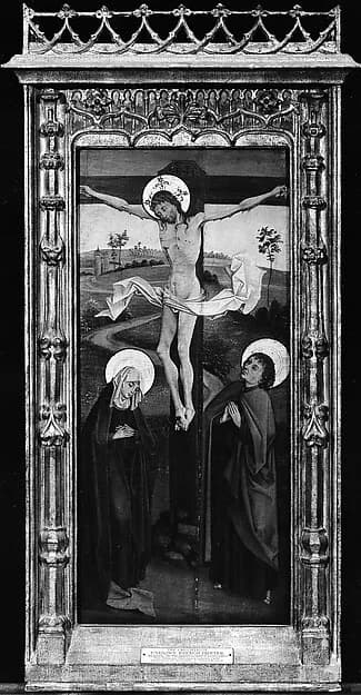The Crucifixion, (reverse) Saint Francis of Assisi; The Resurrection, (reverse) An Abbot Saint, Possibly Saint Benedict by Northern French Painter depicting Matthew 27