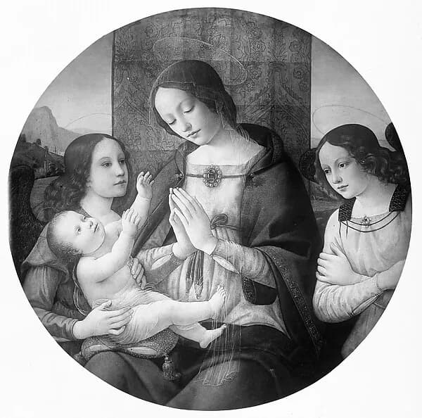 Madonna and Child with Angels by Domenico Ghirlandaio depicting Luke 2