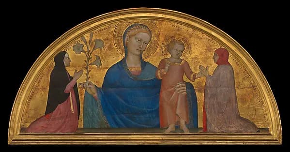 Madonna and Child with Donors by Giovanni da Milano depicting Luke 2
