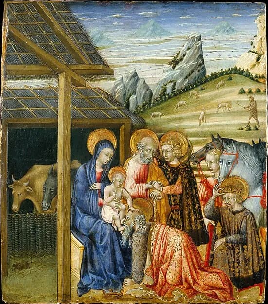 The Adoration of the Magi by Giovanni di Paolo (Giovanni di Paolo di Grazia) depicting Matthew 2