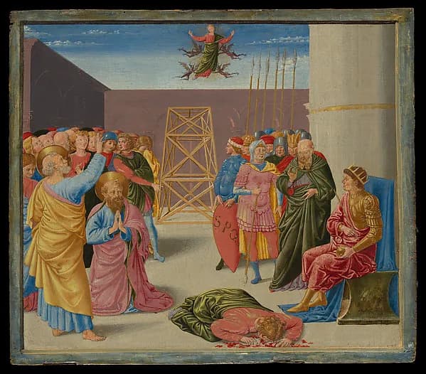 Saint Peter and Simon Magus by Benozzo Gozzoli (Benozzo di Lese di Sandro) depicting Matthew 4