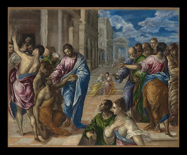 Christ Healing the Blind by El Greco (Domenikos Theotokopoulos) depicting Matthew 9