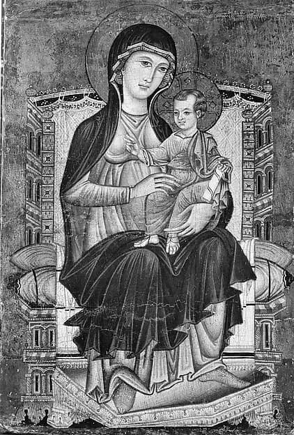 Madonna and Child Enthroned by Italian (Florentine) Painter depicting Luke 2