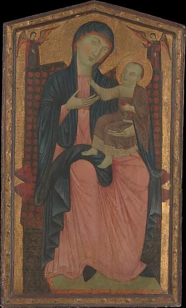 Madonna and Child Enthroned by Master of the Magdalen depicting Luke 2