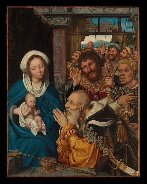 The Adoration of the Magi by Quentin Metsys depicting Matthew 2
