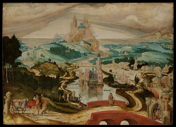 The Arrival in Bethlehem by Master of the Brussels Calling of Saint Matthew depicting Luke 2