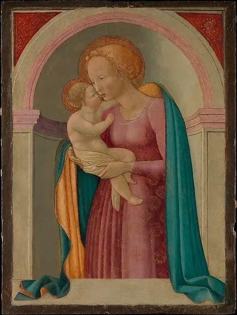 Madonna and Child by Master of the Lanckoronski Annunciation depicting Luke 2