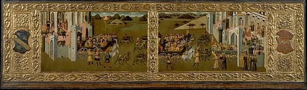 King Solomon and the Queen of Sheba by Master of Lecceto depicting 1 Kings 10
