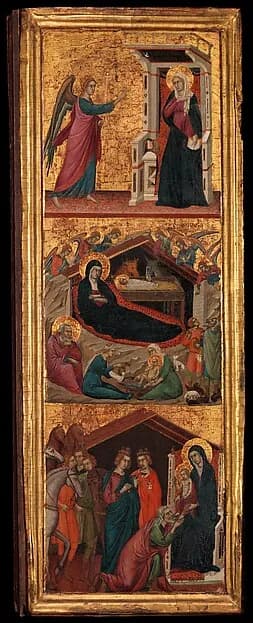 Saints and Scenes from the Life of the Virgin by Master of Monte Oliveto depicting Luke 1